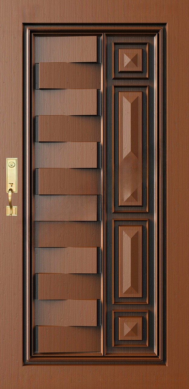 Doors - SKY-82 Modern Geometric Panel Textured Entryway 3D Model